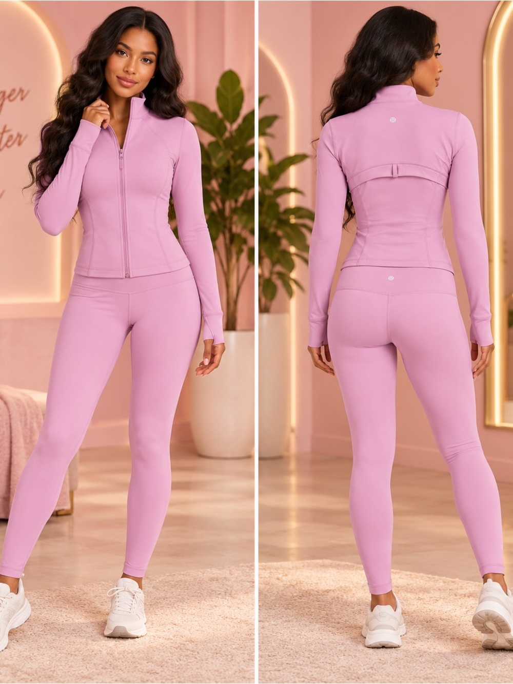 lululemon athletica Lavender Full-Zip Jacket & High-Waist Leggings Set
